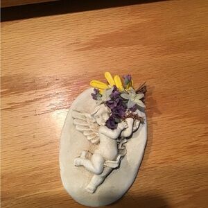 Angel Wall Plaque with Floral Accents